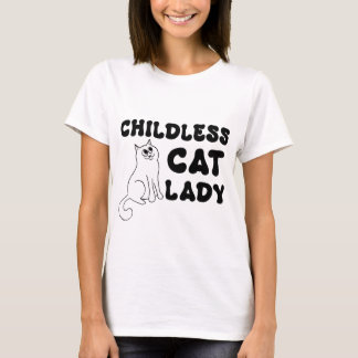 Barnlös Cat Dam - Svartvit T Shirt