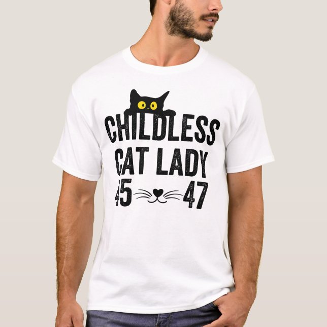 Barnlös Cat Dam T Shirt (Framsida)