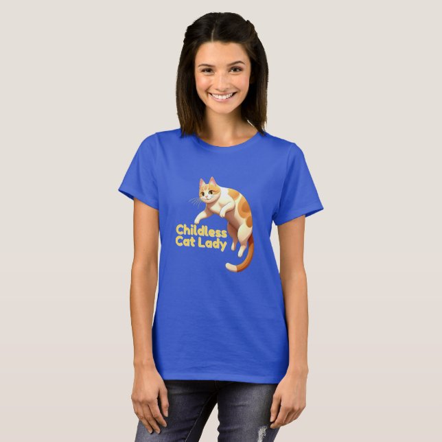 Barnlös Cat Dam T-shirt (Hel framsida)