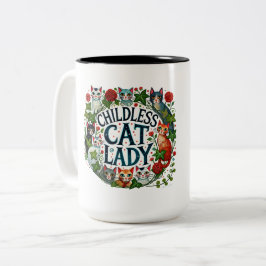 Barnlös Cat Dam Två-Tonad Mugg