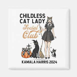 Barnlös Kat Dam Vote Halloween Witches Feminist Magnet