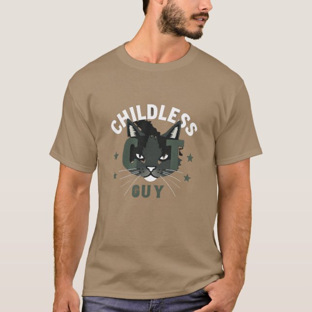 Barnlös Kat Guy" Manar-Shirt T Shirt (Framsida)