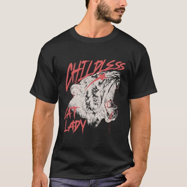 Barnlös Katt Dam 1 T Shirt (Framsida)
