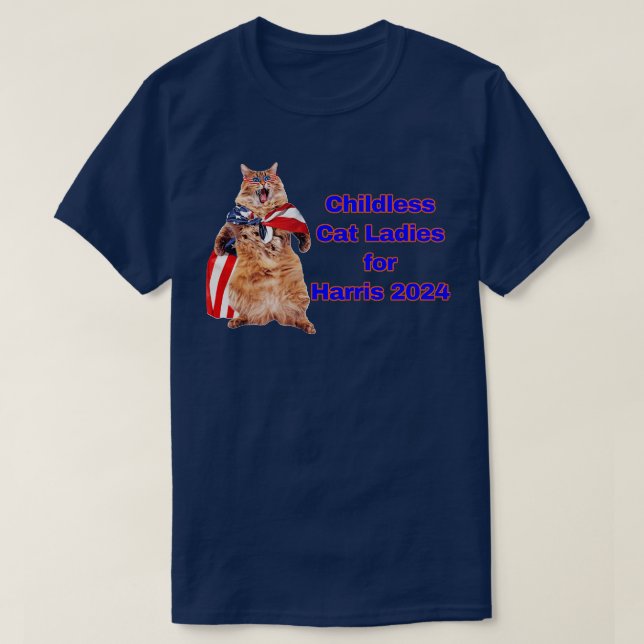 Barnlös Katt Dam för 1 T Shirt (Design framsida)