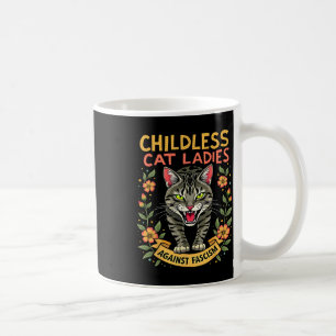 Barnlös Katt Dam mot fascism Kaffemugg