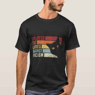 Barnlös katt Dam mot fascismen katt feminist T Shirt