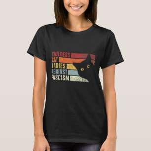 Barnlös katt Dam mot fascismen katt feminist T Shirt