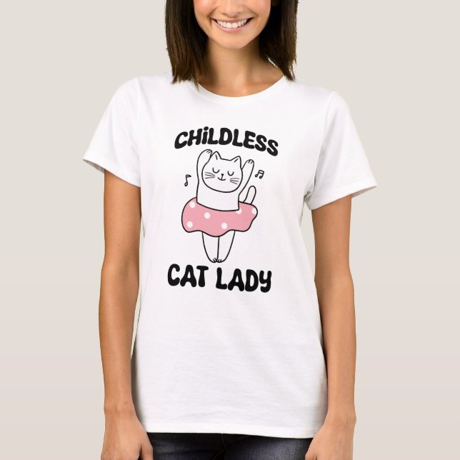 barnlös katt dam t shirt (Framsida)