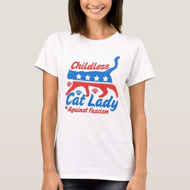barnlös katt dam t shirt (Framsida)