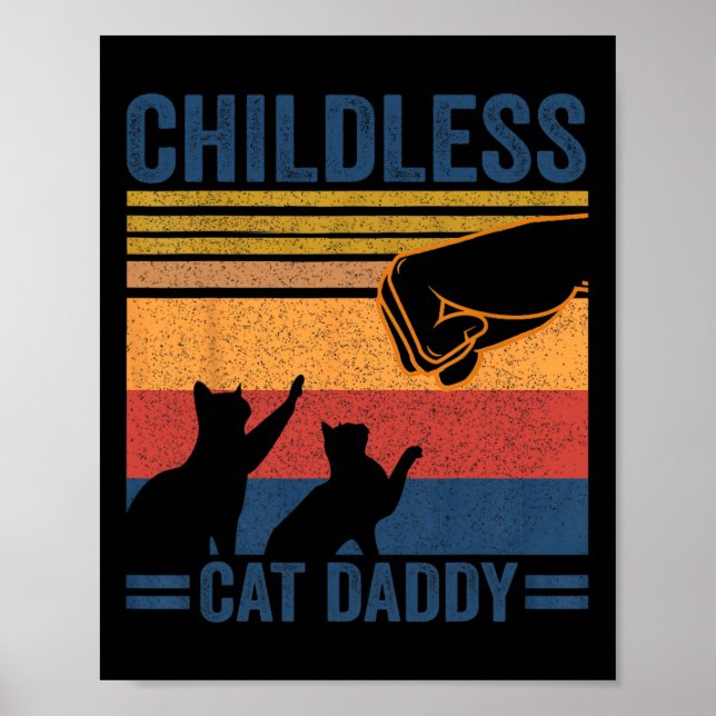 Barnlös katt pappa 2024 för president Matching Pa Poster (Framsidan)