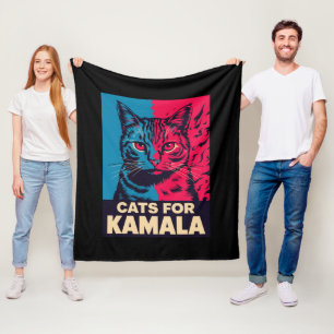 Barnlös kattdam är på väg att rösta på Kamala Harr Fleecefilt