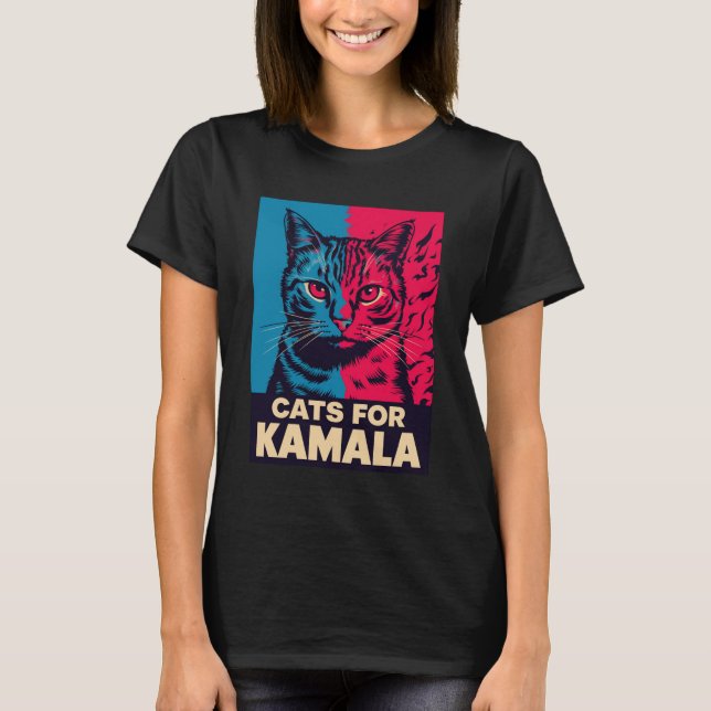 Barnlös kattdam är på väg att rösta på Kamala Harr T Shirt (Framsida)