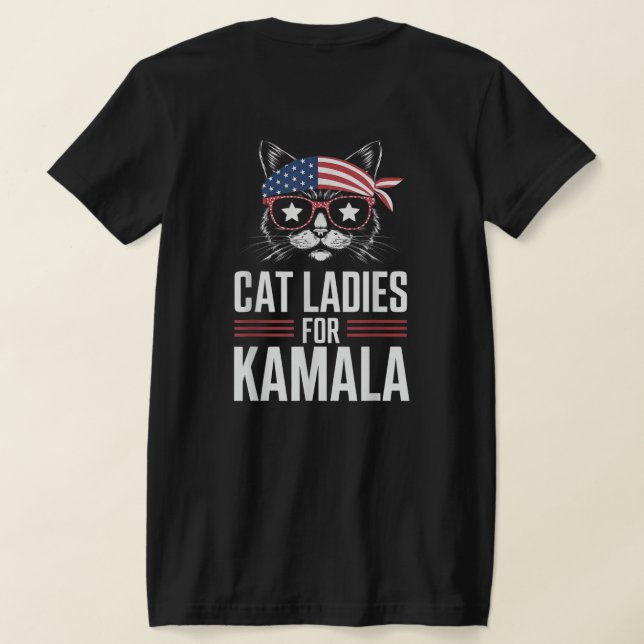 Barnlös kattdam för Kamala 2024 T Shirt (Laydown Baksida)