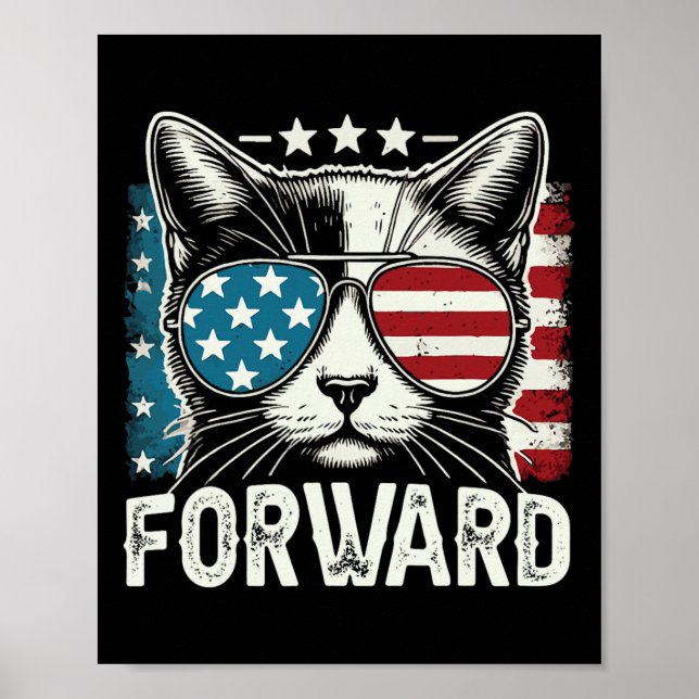 Barnlös Kattdam Kamala Harris Framåt 2024 Val Poster (Framsidan)
