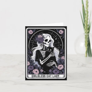 Barnlös kattdam Kawaii gotisk skelett Tarot-kort Kort
