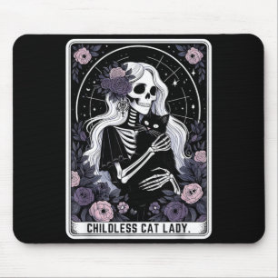 Barnlös kattdam Kawaii gotisk skelett Tarot-kort Musmatta