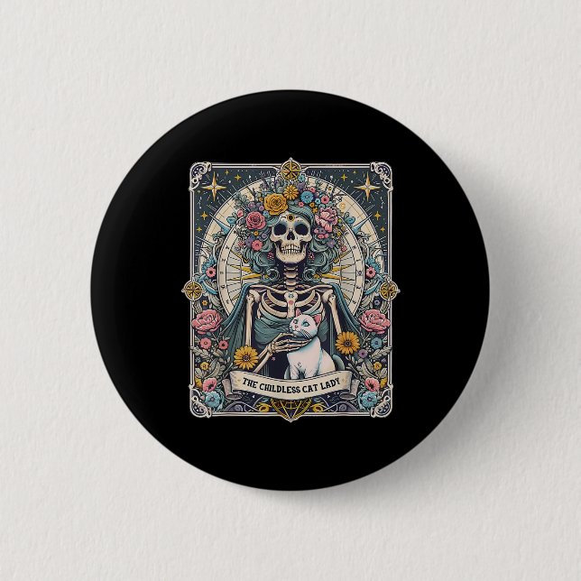 Barnlös kattdam tarotkort  knapp (Framsida)
