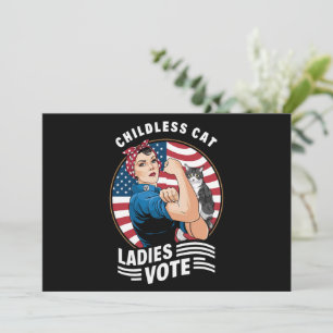 Barnlös Kattdam Vote Vintage Rosie The Rivete Inbjudningar