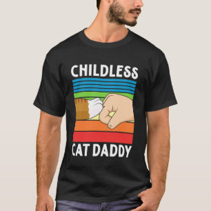 Barnlös kattpappa retro fistbump rolig kattpappa t shirt