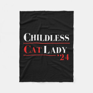 Barnlösa Cat Dam 24 Shirt Kamala Harris President Fleecefilt