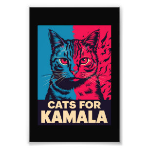 Barnlösa Cat Dam är Voting Kamala Harris 2024 Fototryck