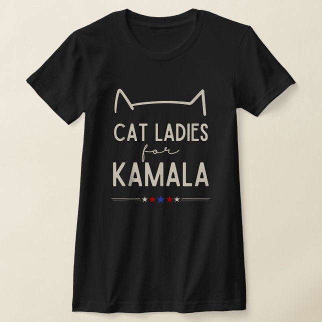 Barnlösa Cat Dam är Voting Kamala harris 2024 T Shirt (Laydown)