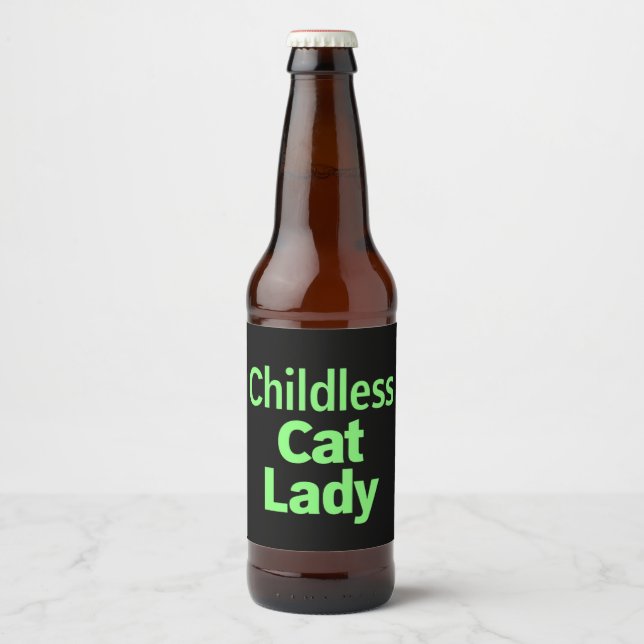 Barnlösa Cat Dam Funny Omröstning 2024 Ölflaska Etikett (Framsida)