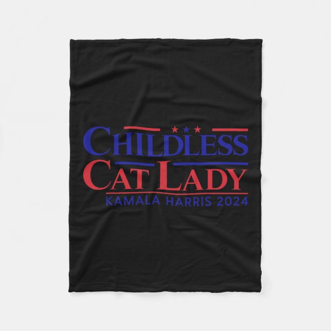 Barnlösa Cat Dam Kamala 2024 Harris Funny Presiden Fleecefilt (Framsidan)