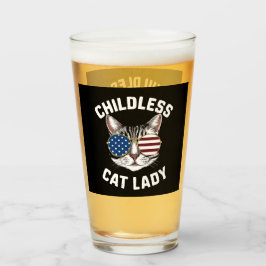 Barnlösa Cat Dam Kamala Harris 2024 Glaskopp