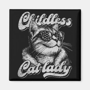 Barnlösa Cat Dam Kamala Harris 2024 Magnet