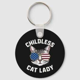 Barnlösa Cat Dam Kamala Harris 2024 Nyckelring