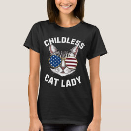 Barnlösa Cat Dam Kamala Harris 2024 T Shirt