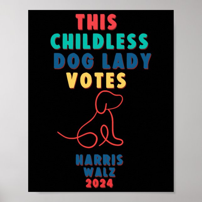 Barnlösa Dam Omröstningar Kamala - Harris Walz 1 Poster (Framsidan)