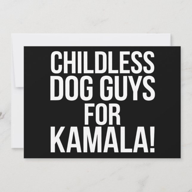 Barnlösa Hund för Kamala 2024 Inbjudningar (Framsida)
