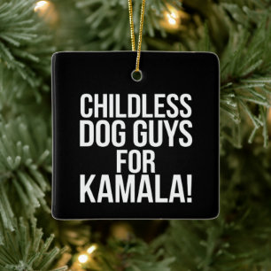 Barnlösa Hund för Kamala 2024 Julgransprydnad Keramik