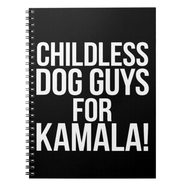 Barnlösa hundkillar för Kamala 2024 Rösta Harris  Anteckningsbok (Framsidan)