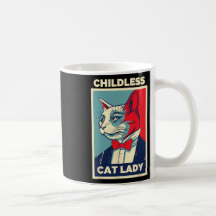 Barnlösa Katt Dam 2024 Funny Cat Lover Mamma Woman Kaffemugg