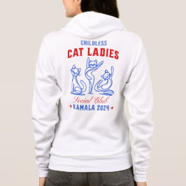 Barnlösa Katt Dam Kamala 2024 (Skriv ut på baksida T Shirt