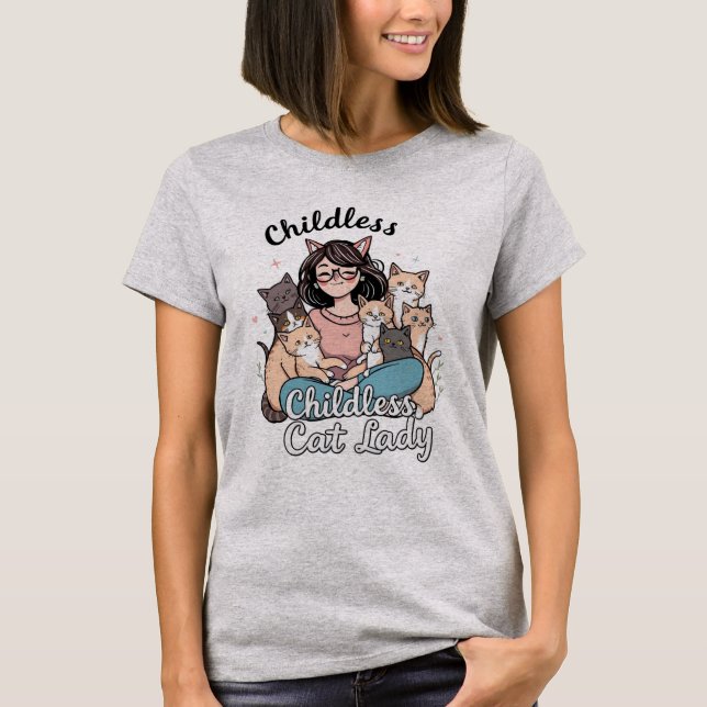 Barnlösa Katt Dam Kvinnors T-Shirt (Framsida)