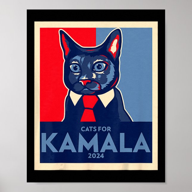 Barnlösa Katt Dam röstar Kamala Harris 2024 1 Poster (Framsidan)