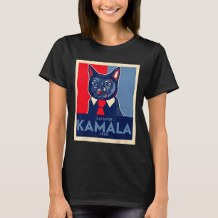 Barnlösa Katt Dam röstar Kamala Harris 2024 1 T Shirt