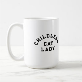 Barnlösa kattdam, fet stil kaffemugg