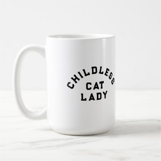 Barnlösa kattdam, fet stil kaffemugg