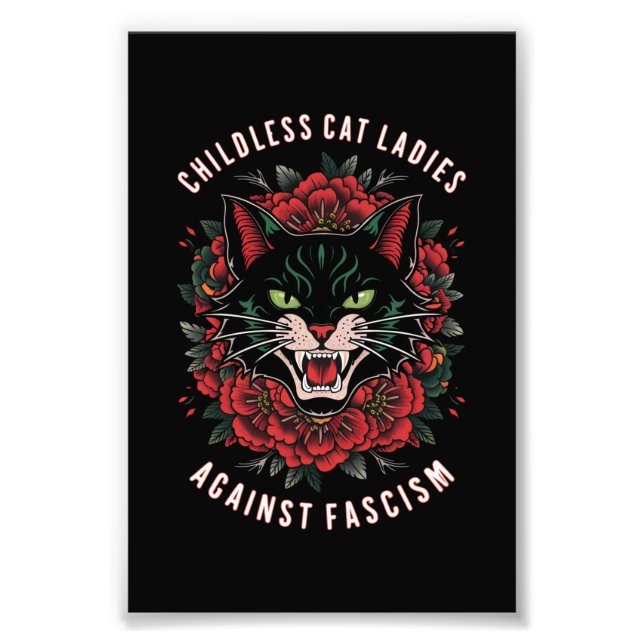 Barnlösa Kattdamer Mot Fascism Fototryck (Framsidan)