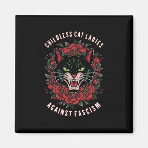 Barnlösa kattdamer mot fascism magnet