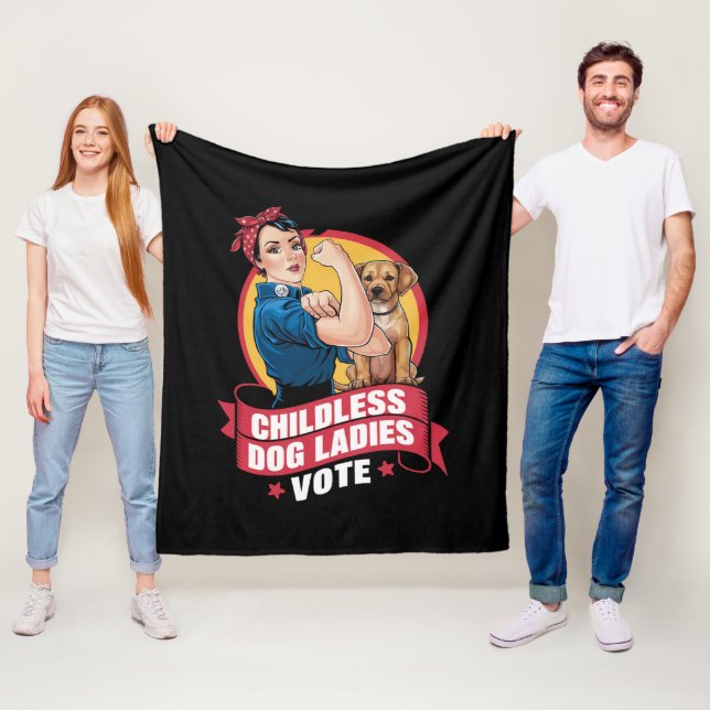 Barnlösa kattdamer röstar hund The Riveter Hund  Fleecefilt (På plats)