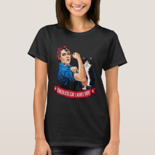 Barnlösa kattdamer röstar kvinnor politisk röstnin t shirt