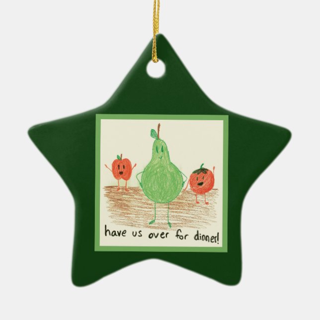 Barnmatkonst, Grönt Julgransprydnad Keramik (Framsidan)