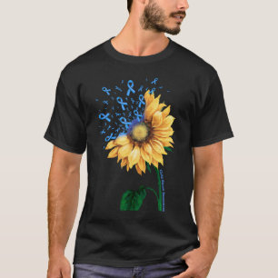 Barnmissbruksmedvetenhet Solrosljusblå band T Shirt