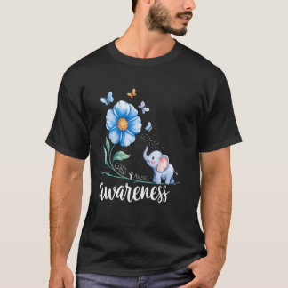 Barnmisshandel Medvetenhet Solros Ljusblått Band  T Shirt